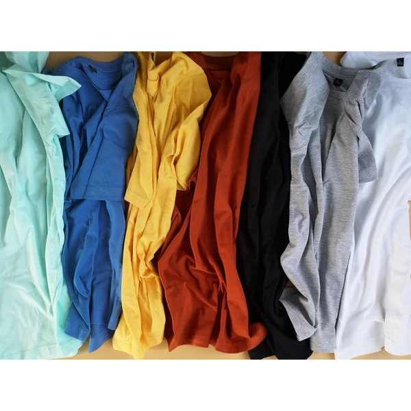 Áo thun trơn cổ tròn tay ngắn unisex cotton 100% nhiều màu basic