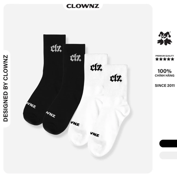 Tất vớ nam nữ cổ cao unisex Clownz Sock freesize, chất cotton dày dặn, thoáng khí
