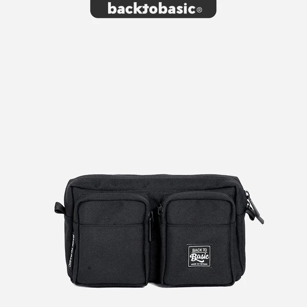 Túi bao tử - Túi đeo hông cao cấp Back To Basic - GURIN BLACK chống thấm tốt, nhiều ngăn