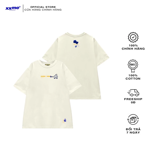 Áo thun | Áo phông nam nữ thoáng mát cao cấp Weeé Crash Tee – XXME - Beige màu be, cổ tròn, thoáng mát