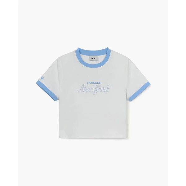 MLB - Áo croptop nữ cổ tròn tay ngắn Varsity Ringer_3FTSV0553-50WHS