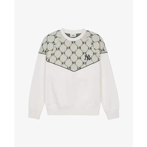 MLB - Áo sweatshirt unisex cổ tròn tay dài Jacquard Dia Monogram_3AMTM1144-50CRS