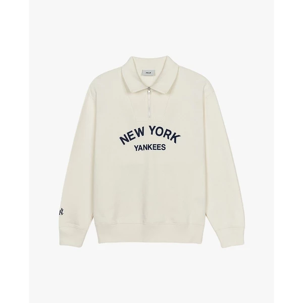 MLB - Áo sweatshirt unisex cổ bẻ tay dài Varsity Lettering_3AMTV0244-50CRS