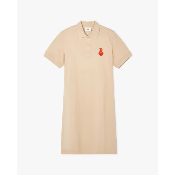 MLB - Đầm polo nữ cổ bẻ tay ngắn mini Heart Piqué_3FOPH0143-43BGL
