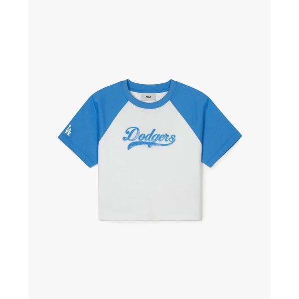 MLB - Áo croptop nữ cổ tròn tay ngắn Varsity Raglan_3FTSV1343-07IVS