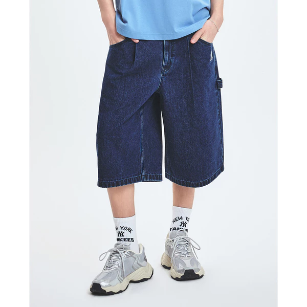 MLB - Quần shorts jeans nam Basic Small Logo_3ADPB0153-50INS