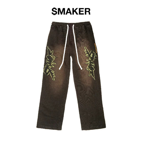 [SMAKER] Quần dài washed nâu 100% cotton nỉ - VINTAGE SMAKER WASHED SWEAT PANTS IN BROWN
