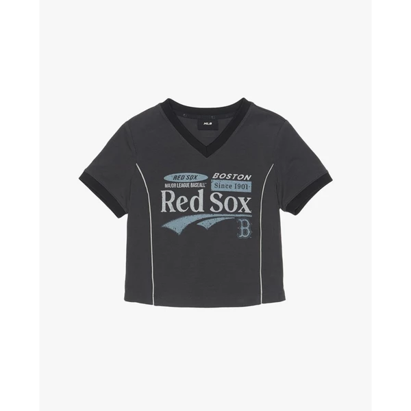 MLB - Áo croptop nữ cổ V tay ngắn Varsity_3FTSV0354-43CGS