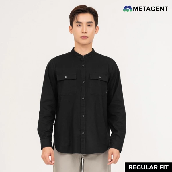 Áo sơ mi nam Regular cổ tàu phối túi Metagent MS 17E4217