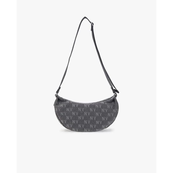 MLB - Túi đeo vai nữ Classic Jacquard Denim Monogram_3ABQMD15N-50GRS