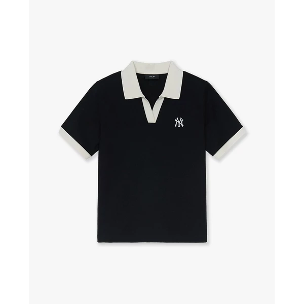 MLB - Áo polo nữ cổ bẻ tay ngắn Lapel_3FPQB0153-50BKS