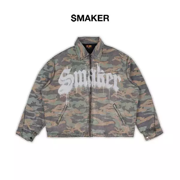 [SMAKER] Áo khoác hoạ tiết lính form boxy - WORKWEAR WASHED JACKET IN CAMO