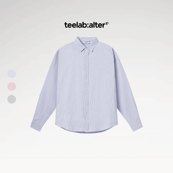 Sơ Mi Dài Tay Kẻ Sọc Teelab Alter Oxford Symbol Logo Oversized Shirt SS047