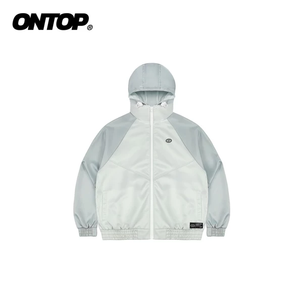 Áo khoác gió nữ có mũ tháo rời ONTOP chống nắng, trượt nước 2 lớp dày dặn màu xám Convertible Jacket | O-AK14-X