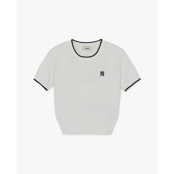 MLB - Áo dệt kim nữ cổ tròn tay ngắn Varsity_3FKPV0763-50IVS