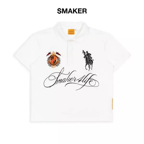 [SMAKER] Áo thun polo 100% cotton màu trắng - $4L POLO IN WHITE