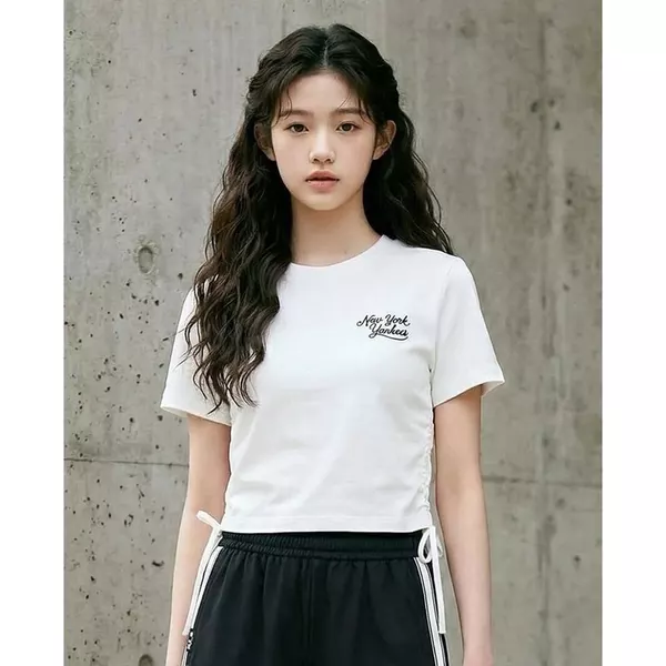 MLB - Áo croptop nữ tay ngắn phối dây rút Varsity_3FTSV5363-50WHS