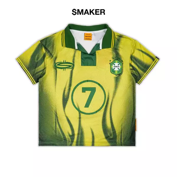 [SMAKER] Áo thun đá banh vải lưới màu vàng đen - FLAME FOOTBALL JERSEY IN YELLOW