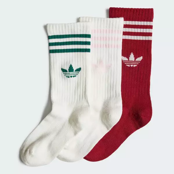 adidas Lifestyle & Basketball Crew Socks 3 Pairs Unisex Burgundy II3361