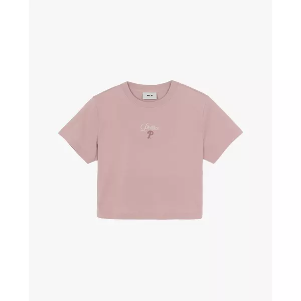 MLB - Áo croptop nữ cổ tròn tay ngắn Sheriff Logo_3FTSB8463-10PKL