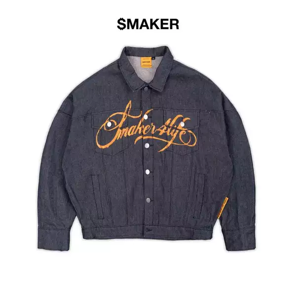 [SMAKER] Áo khoác jean vải khaki form dáng ngắn - $4L DENIM JACKET