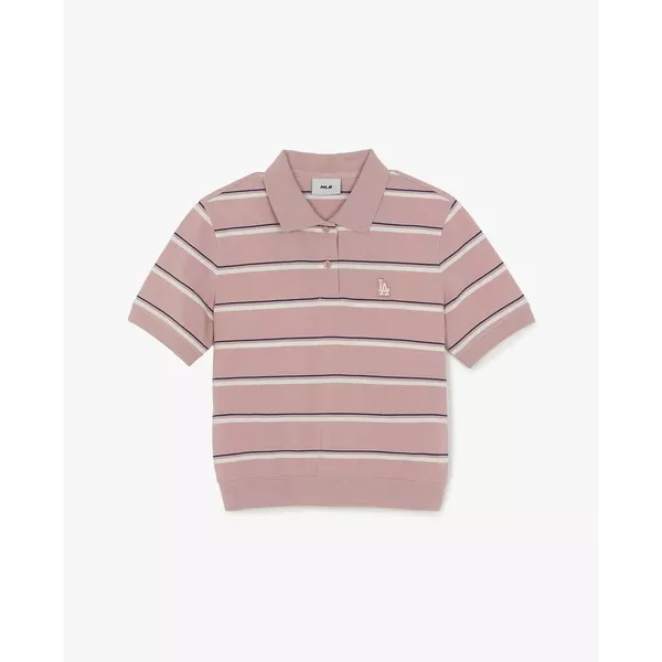 MLB - Áo polo nữ tay ngắn kẻ sọc Varsity_3FPQV0263-07PKL