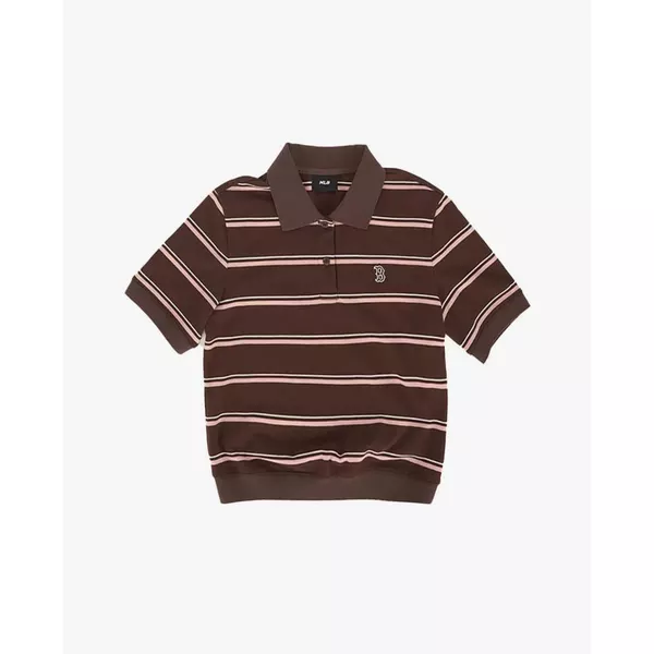 MLB - Áo polo nữ tay ngắn kẻ sọc Varsity_3FPQV0263-43BRD