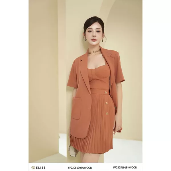 Áo vest cam đất ngắn tay thiết kế Elise FF2305190TUWOOR