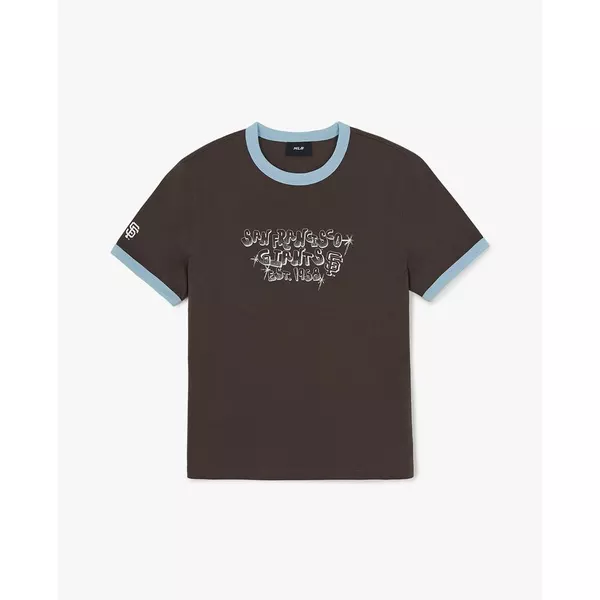 MLB - Áo thun unisex cổ tròn tay ngắn Letter Graphic_3ATSV5163-14BRD