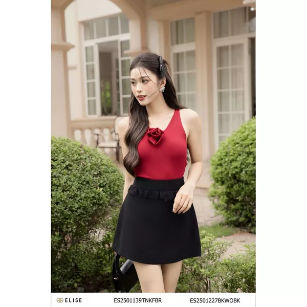 Áo thun sát nách đính hoa thiết kế Elise ES2501139TNKFBR