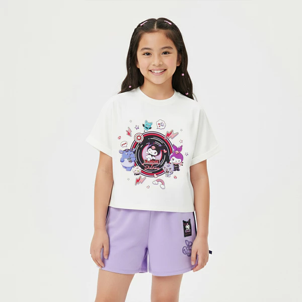 Áo Thun Tay Ngắn Bé Gái Skechers Kuromi Short Sleeve Tee - SL325G621-00QF