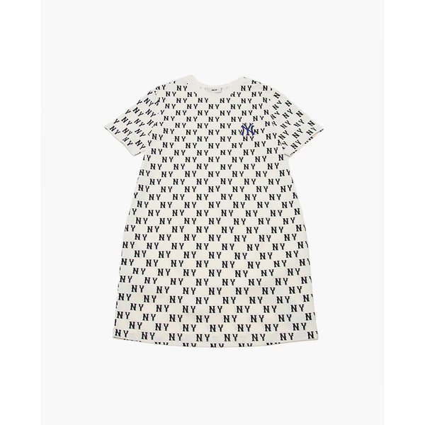 MLB - Đầm mini cổ tròn tay ngắn Classic Monogram_3FOPM0543-50CRS