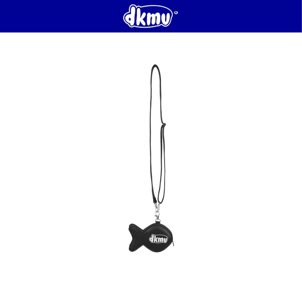 Túi đeo chéo mini cute hình cá DKMV chất liệu da kháng nước màu đen in logo phối khóa kéo hinh cá  Fishy Pouch| K-B37-D