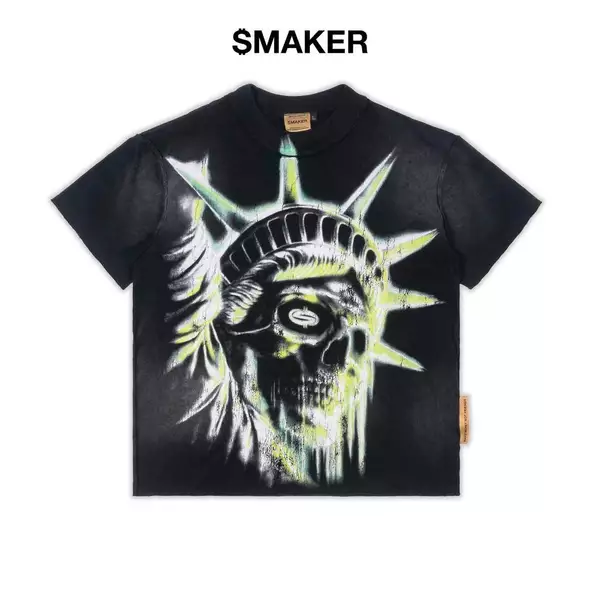 [SMAKER] Áo thun 100% cotton màu đen - STAY LOW MOVE LETHAL WASHED TEE IN BLACK