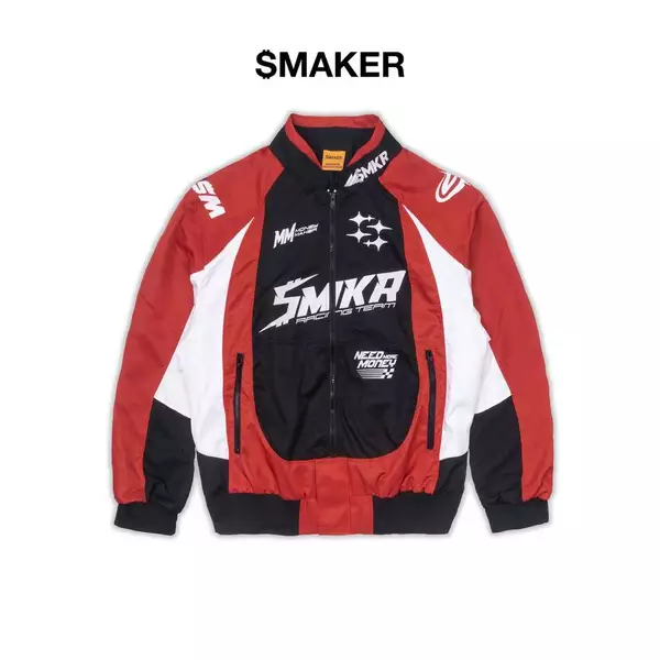 [SMAKER] Áo khoác đua xe phối màu đen đỏ - RACING TEAM JACKET IN RED