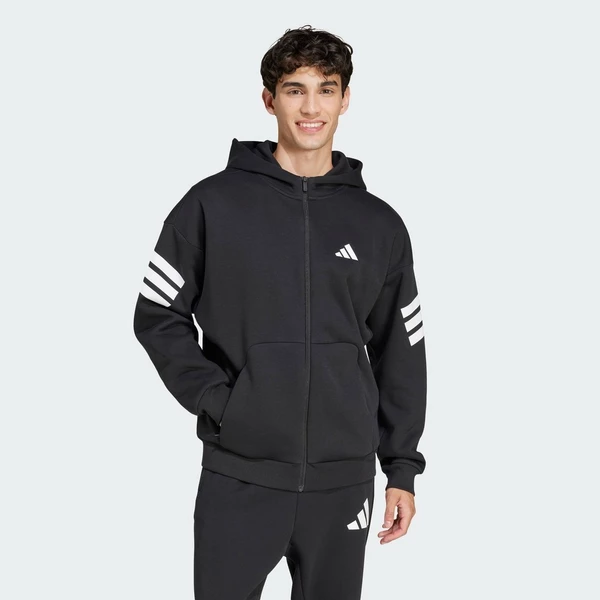 [Duy nhất 8.8 - VOUCHER 30%]adidas Phong cách sống Áo Hoodie Khóa Kéo 3 Sọc Future Icons Nam Đen JD4827