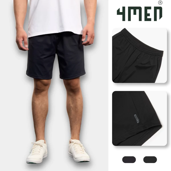 Quần Short Cool-X In Logo Form Straight QS084 Vải Mịn, Dễ Vận Động, Thanh Lịch