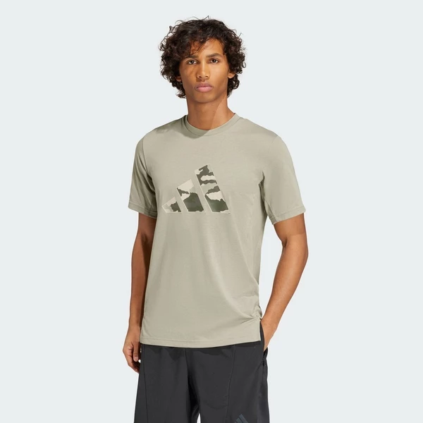 adidas Gym & Training Áo Thun Logo Graphic Rằn Ri Train Essentials Nam màu xanh lá IW8487