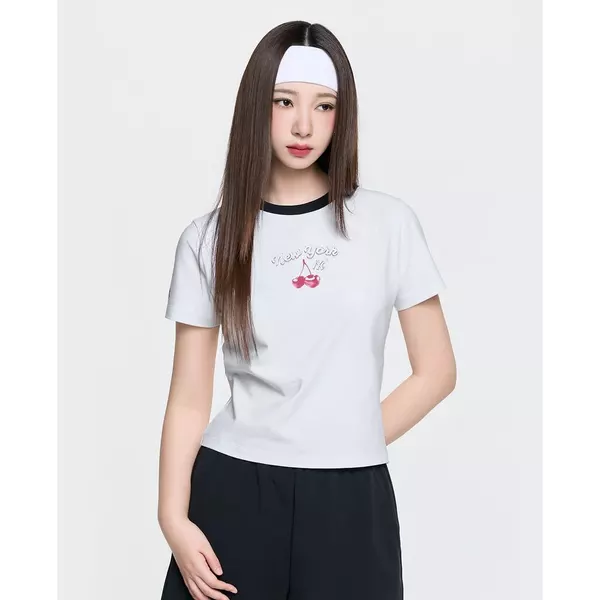 MLB - Áo croptop nữ cổ tròn tay ngắn Summer Fruits_3FTSN6363-50WHS