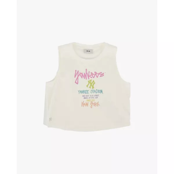 MLB - Áo ba lỗ nữ cổ tròn phom croptop Street Logo_3FTOB0363-50IVS
