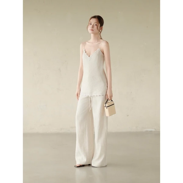 RUBIES Gisel Pants - Quần Dài Nữ Vải Linen Ống Suông Rộng