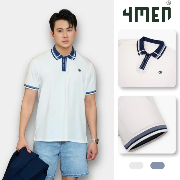Áo Polo Rayon In Logo Tròn 4M Form Regular 4MEN PO160 vải mềm mịn, thoáng mát, thoải mái