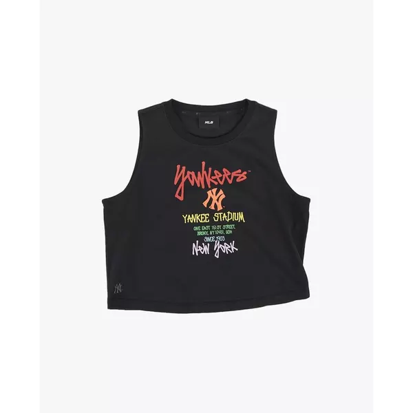 MLB - Áo ba lỗ nữ cổ tròn phom croptop Street Logo_3FTOB0363-50BKS