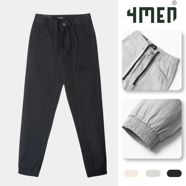 Quần jogger nam rã chéo 4MEN JO012 form slimfit phom dáng đẹp, vải kaki mềm mại, co giãn, bền màu
