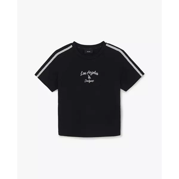 MLB - Áo croptop nữ tay ngắn phối viền Varsity_3FTSV5463-07BKS