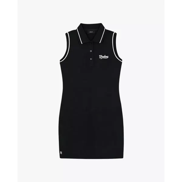 MLB - Đầm sát nách mini cổ bẻ phối viền_3FOPV0263-50BKS