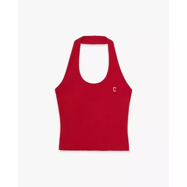 MLB - Áo croptop nữ cổ yếm thêu logo_3FTOB6063-45RDN