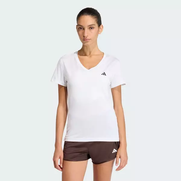 adidas Gym & Training Áo Thun Cổ Chữ V Workout Essentials Nữ trắng KB9595