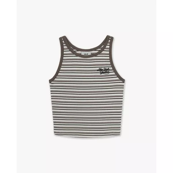 MLB - Áo ba lỗ nữ kẻ sọc phom croptop_3FTOV0463-50IVD