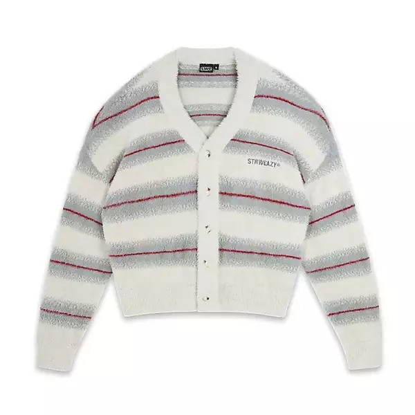ÁO SWE MOHAIR CARDIGAN - STRIPED GRAY
